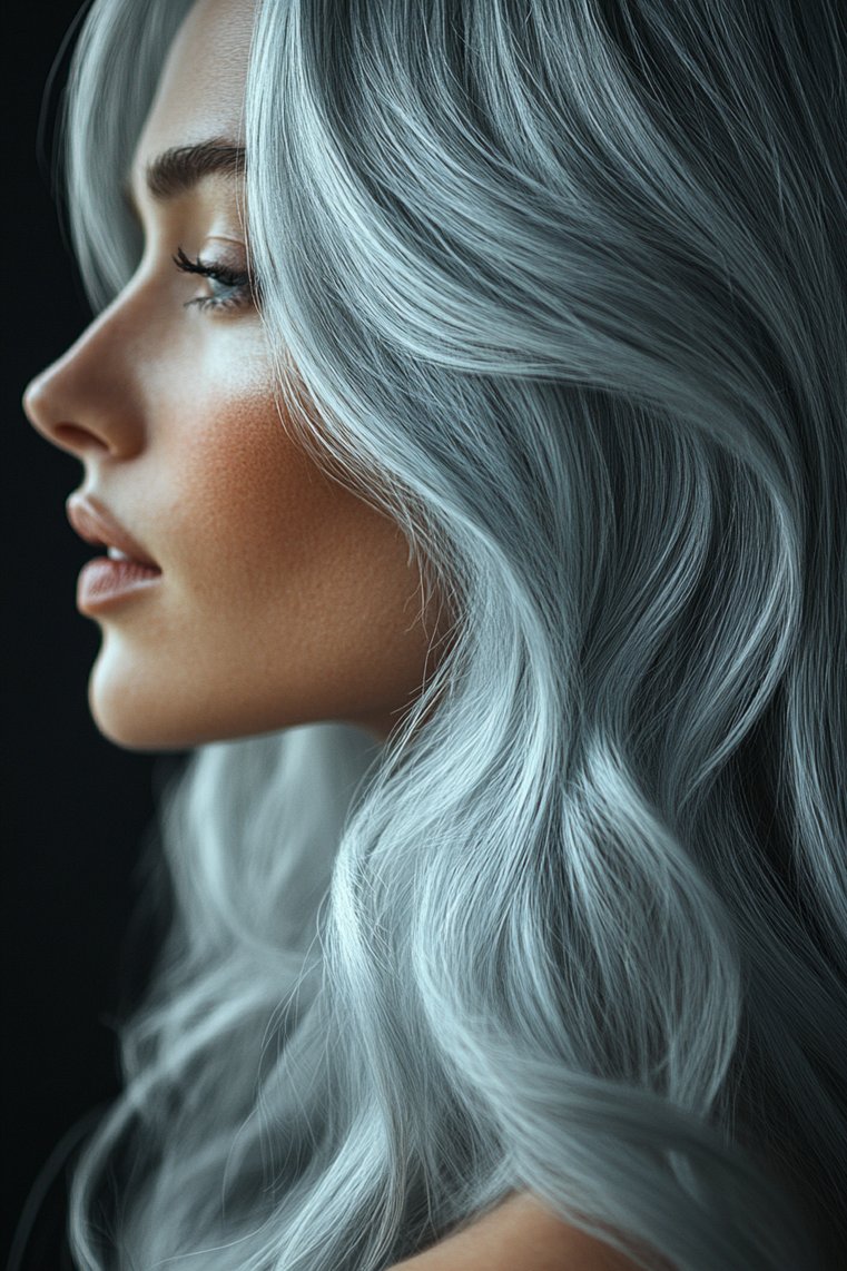 Grey Toned Hair With Silver Lowlights
