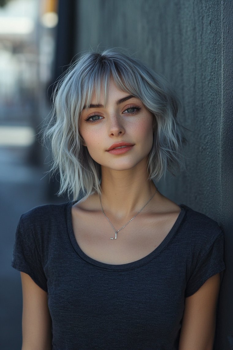 Grunge-Inspired Gray Bob