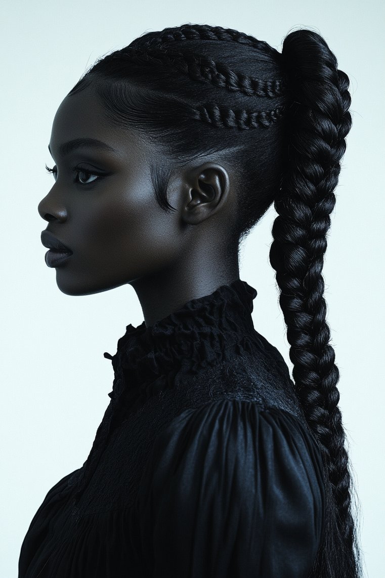Half-Braided Ponytail