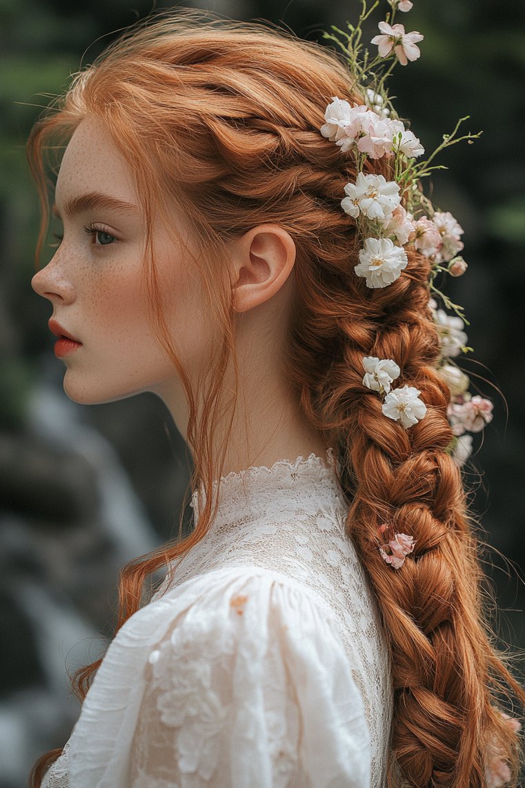 Half-Up Braid With Flowing Hair