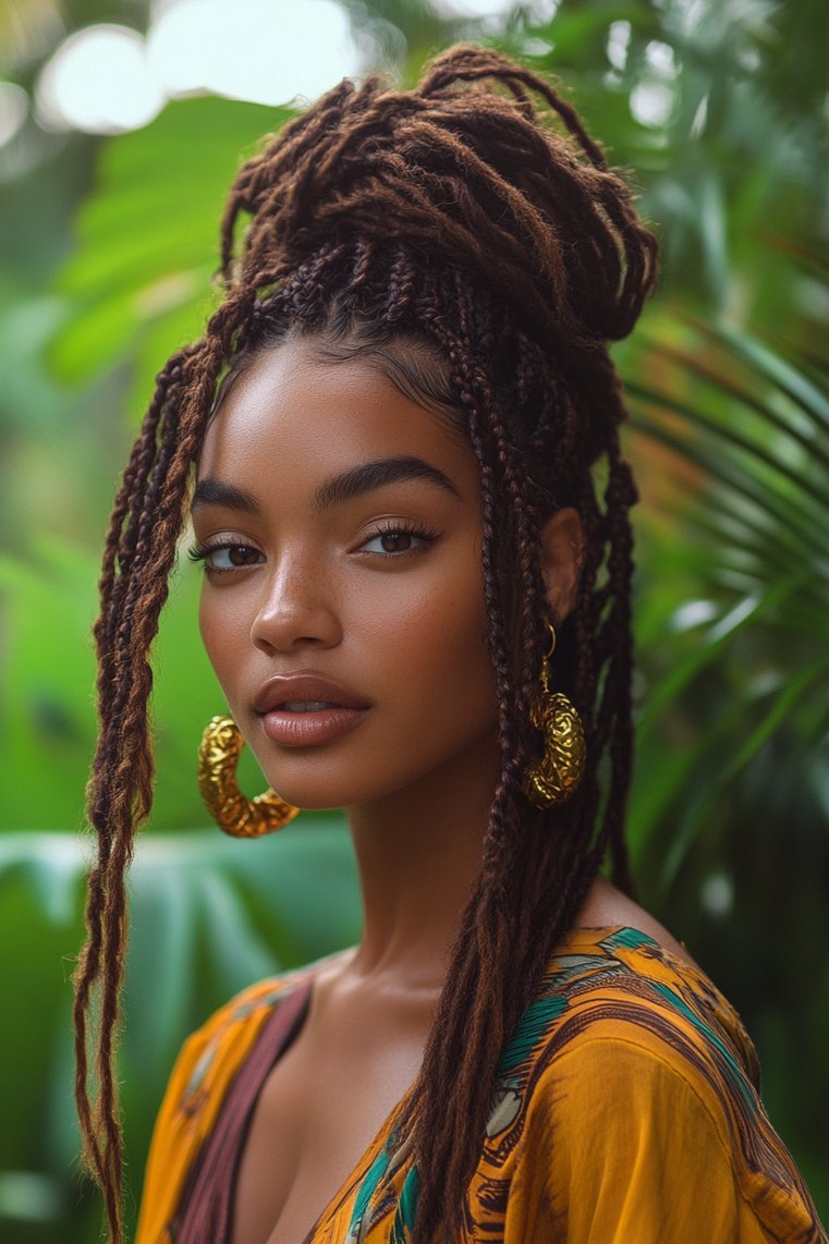Half-Up Half-Down Box Braids