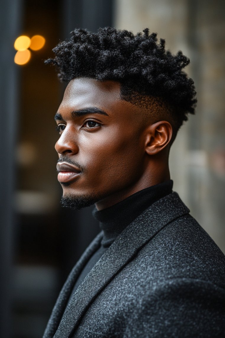 High Fade With Curls