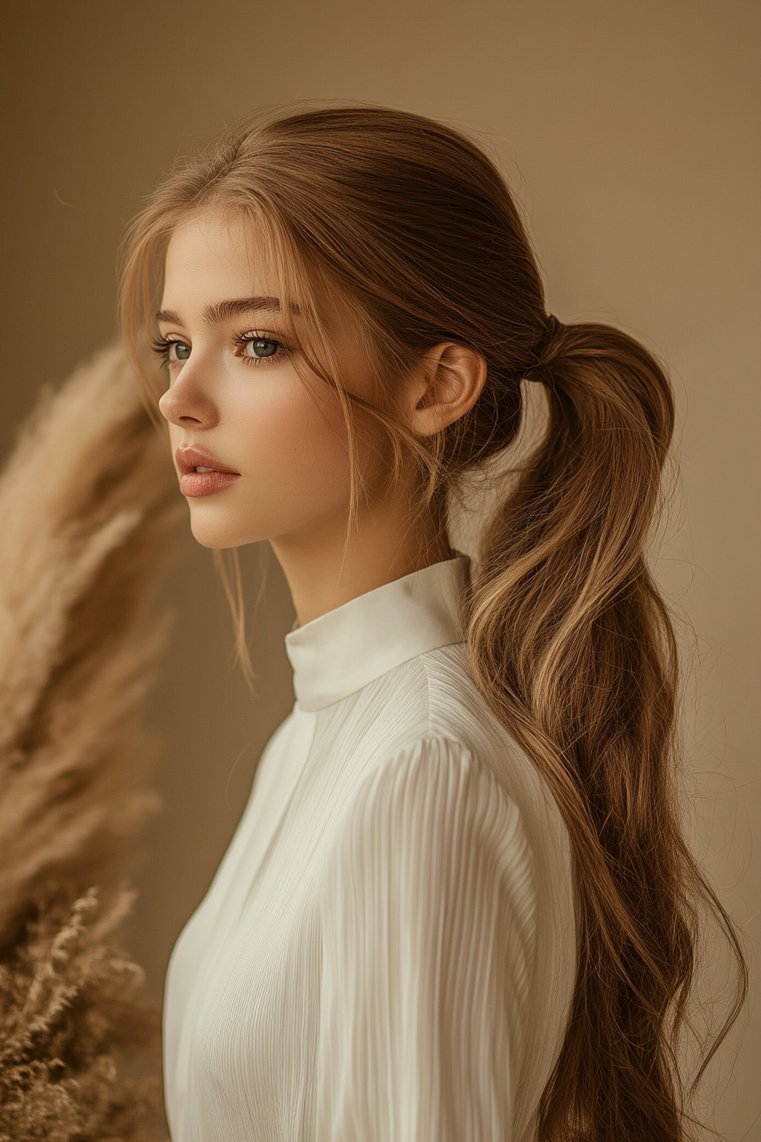 High Ponytail With Loose Waves
