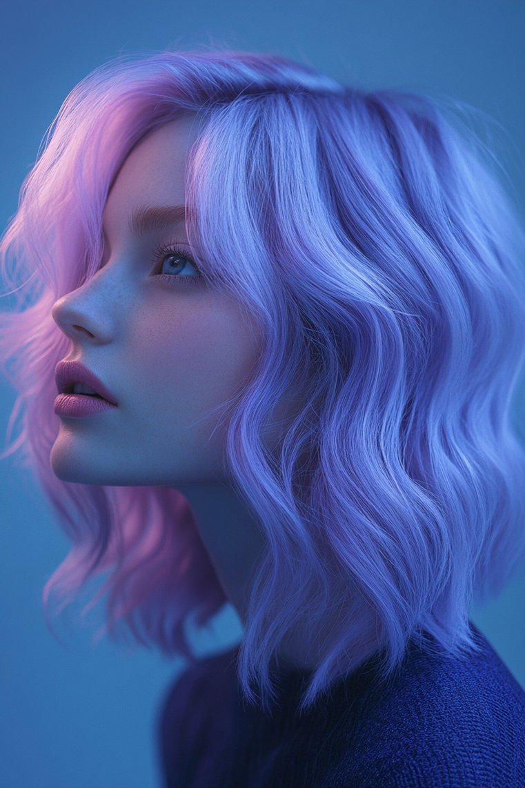 Icy Lavender Ombre Lob