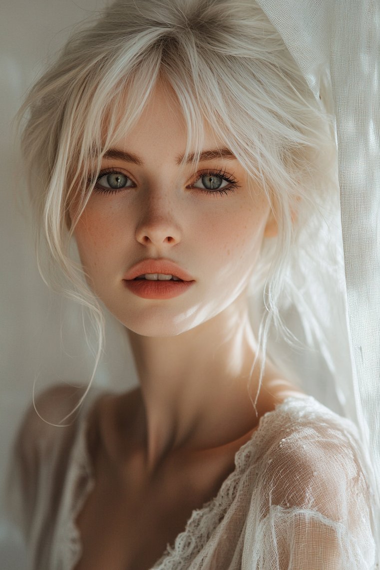 Icy Platinum Blonde Highlights for Cool Skin