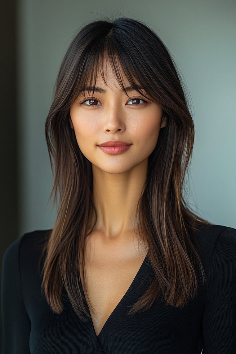 Layered Bangs With Straight Hair