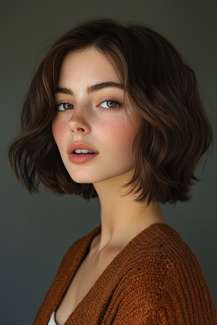 Layered Bob With Deep Side Part