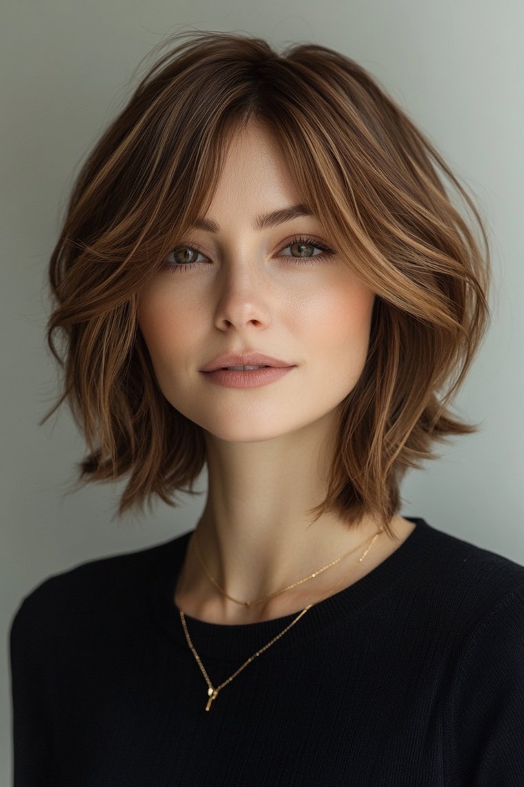 Layered Bob With Fringe