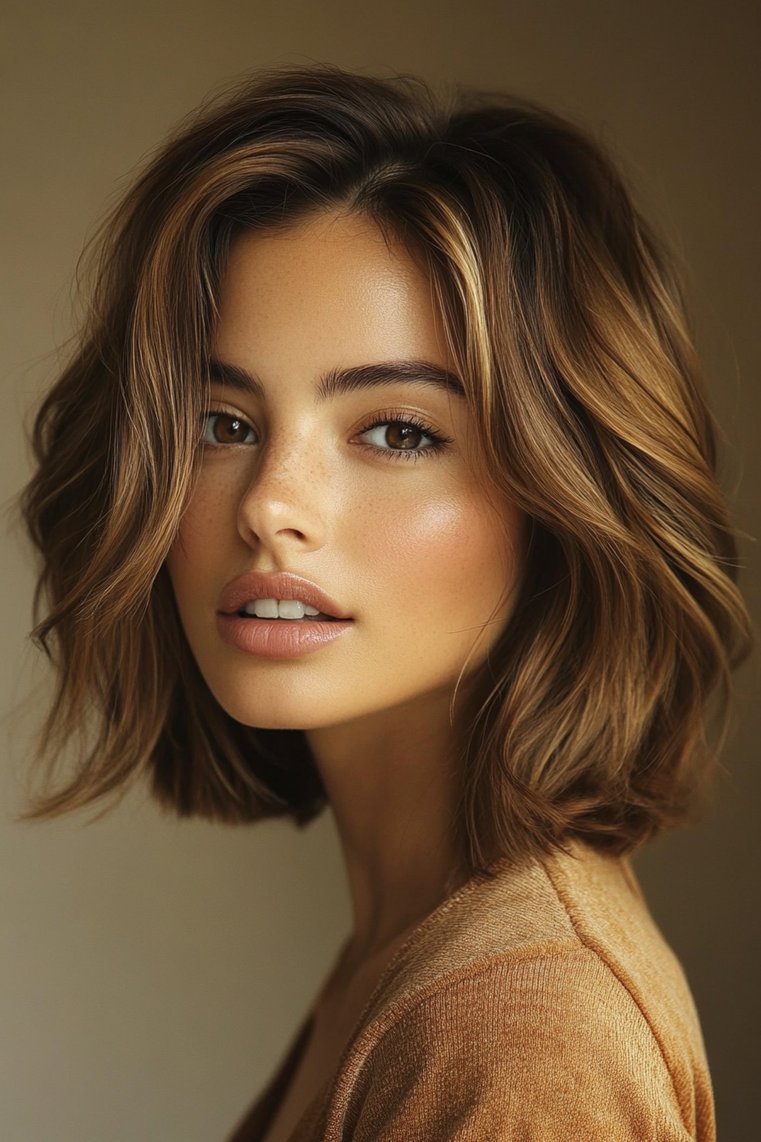 Layered Bob With Waves