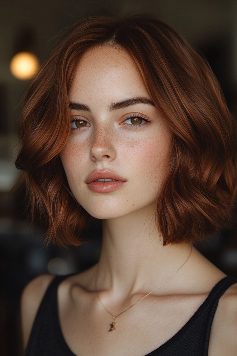 Layered Bob With a Center Part