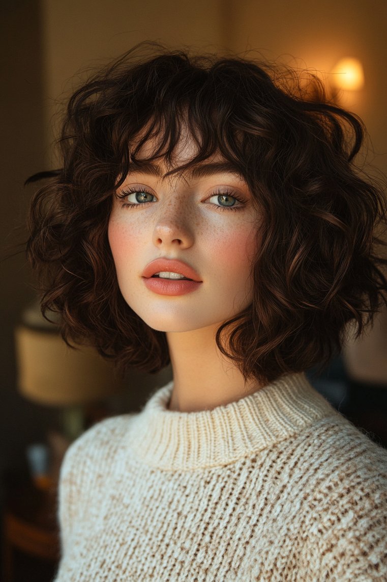 Layered Curly Bob