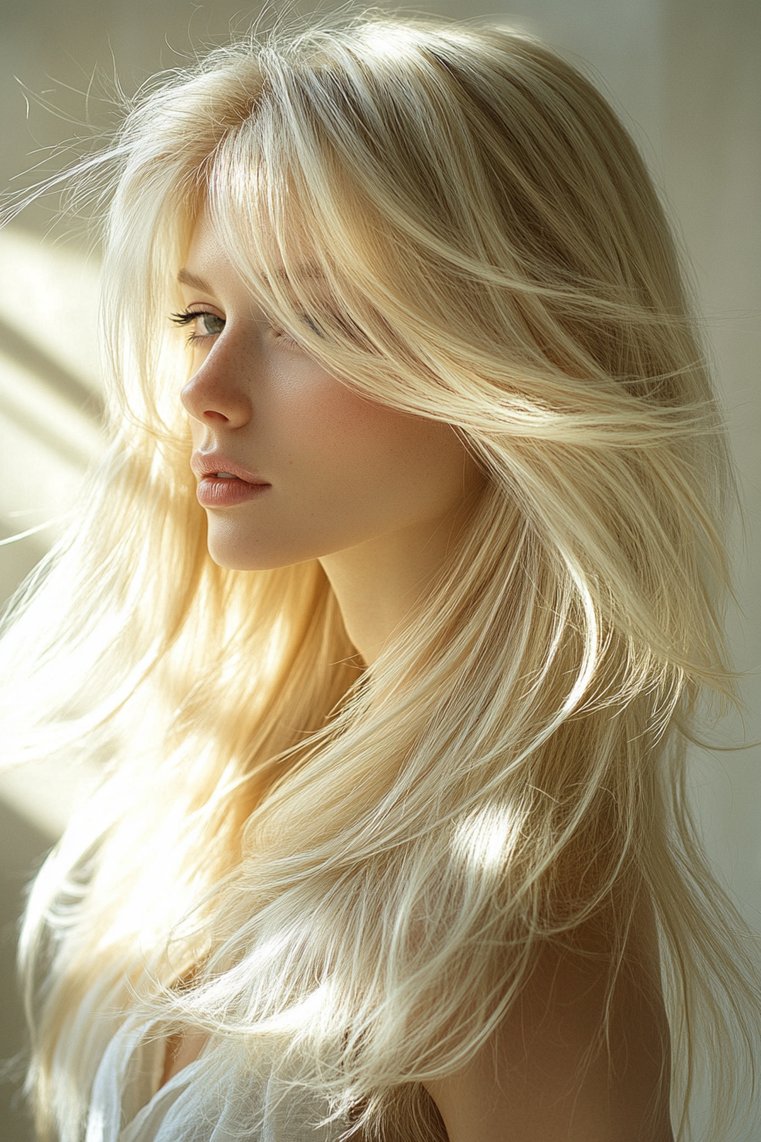 Layered Feathered Hair With Waves