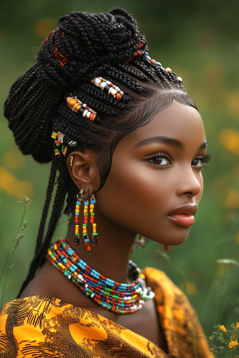Layered Fulani Braids