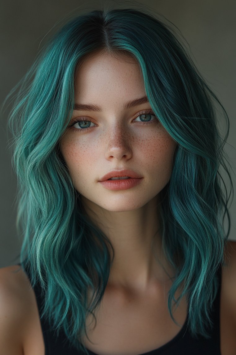 Layered Hair With a Bold Color