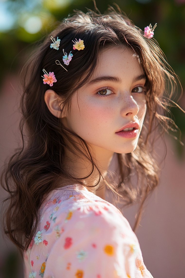 Layered Hairstyle With Accessories