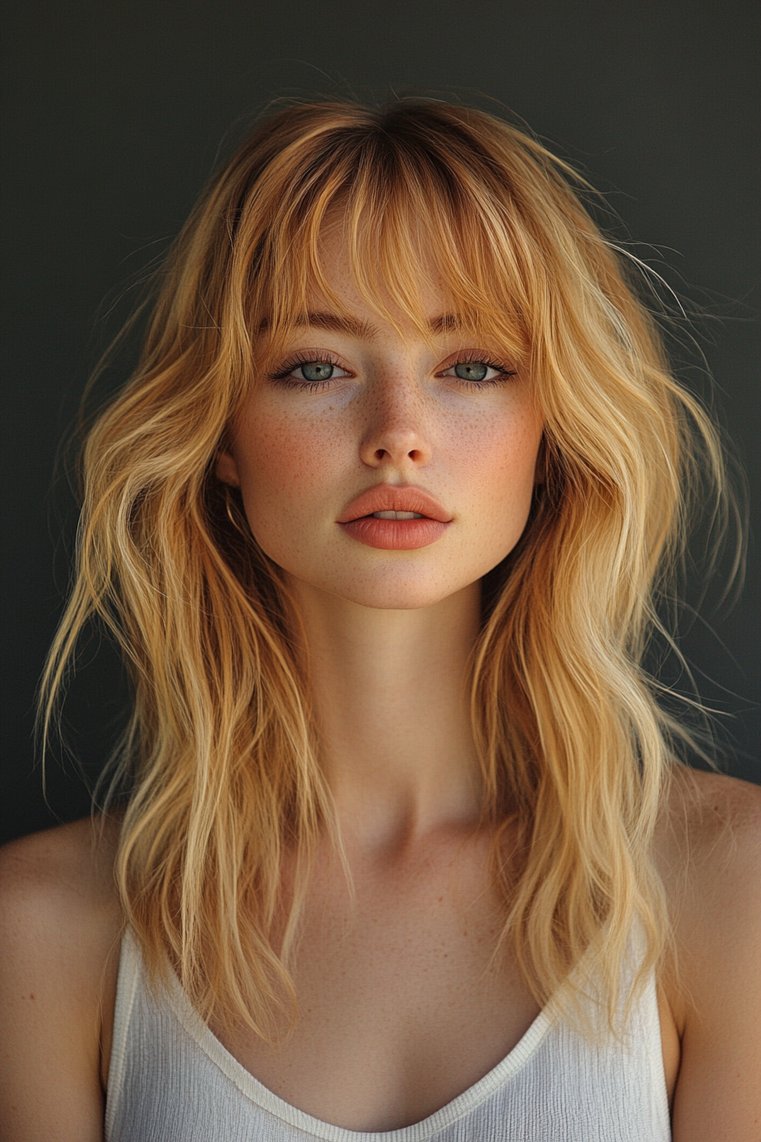 Layered Lob With Bangs