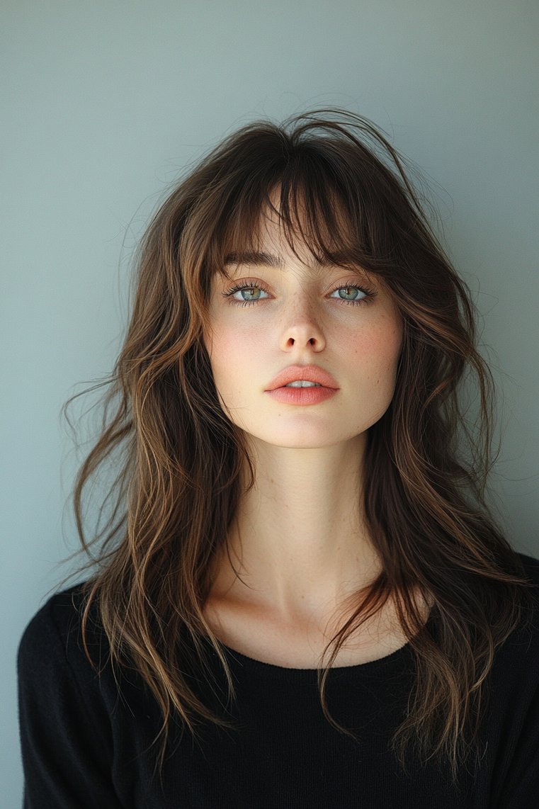 Layered Shag With Curtain Bangs