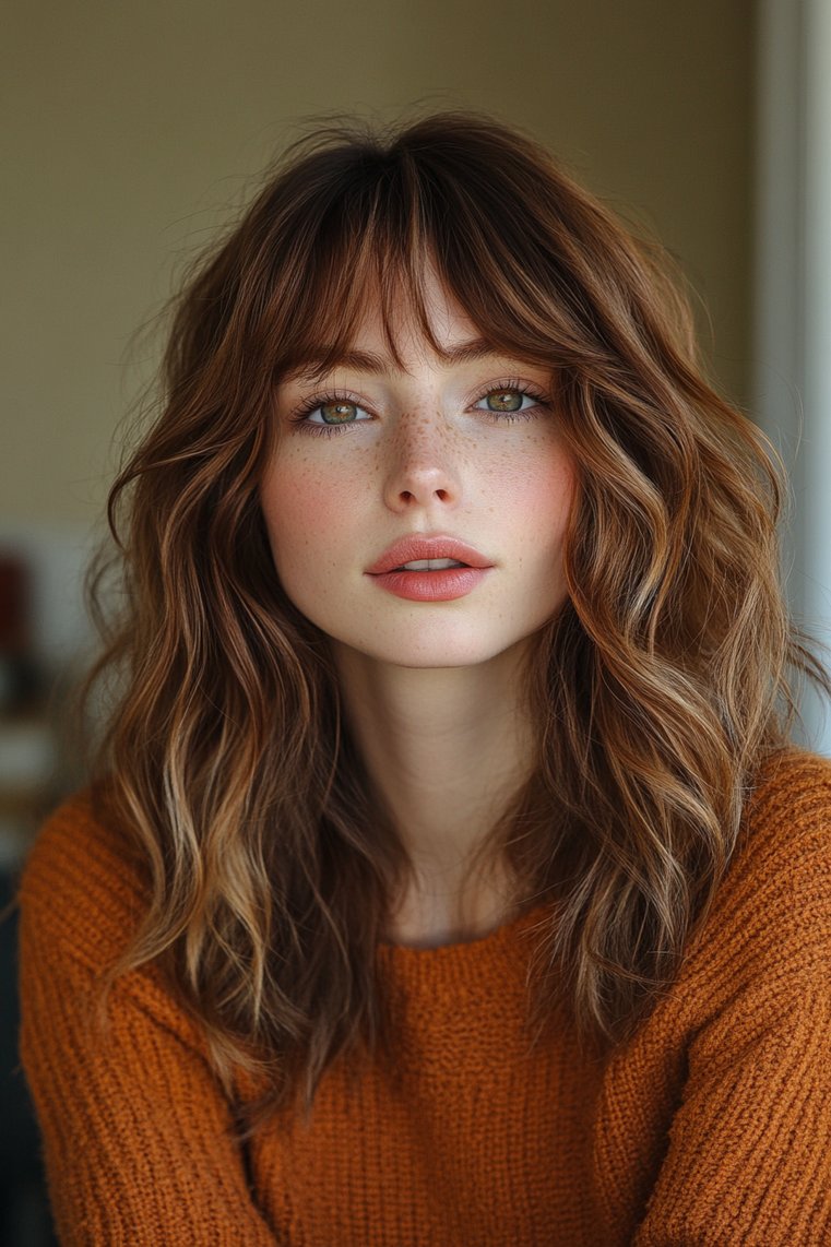 Layered Shag With Curtain Bangs