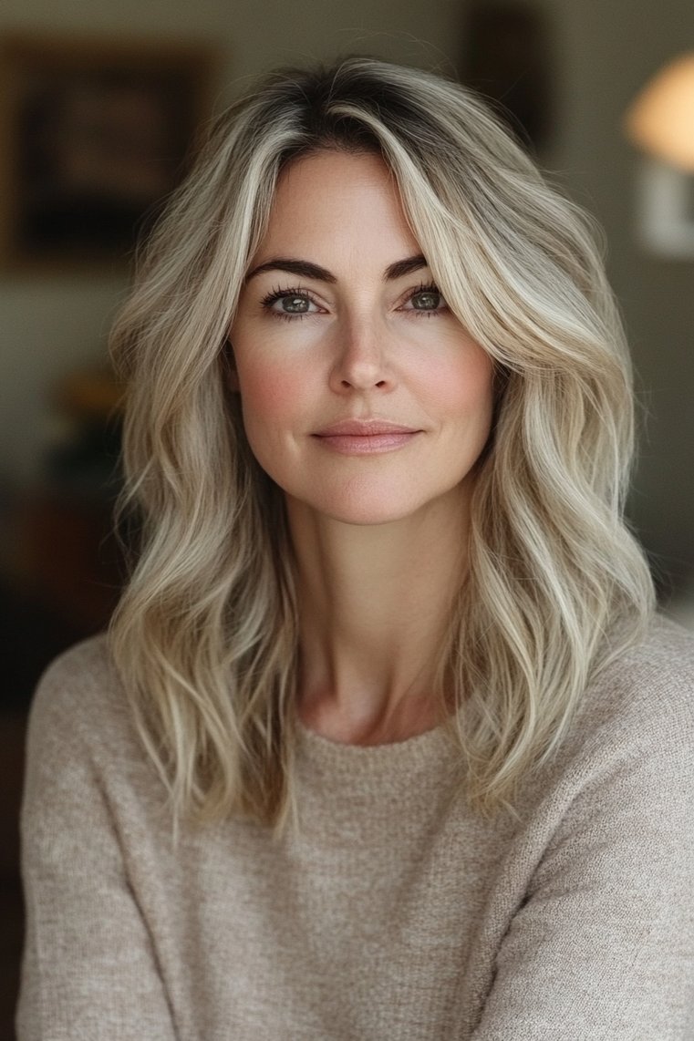 Light Beige Blonde Highlights for Neutral Skin