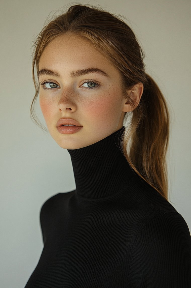 Light Brown Sleek Ponytail