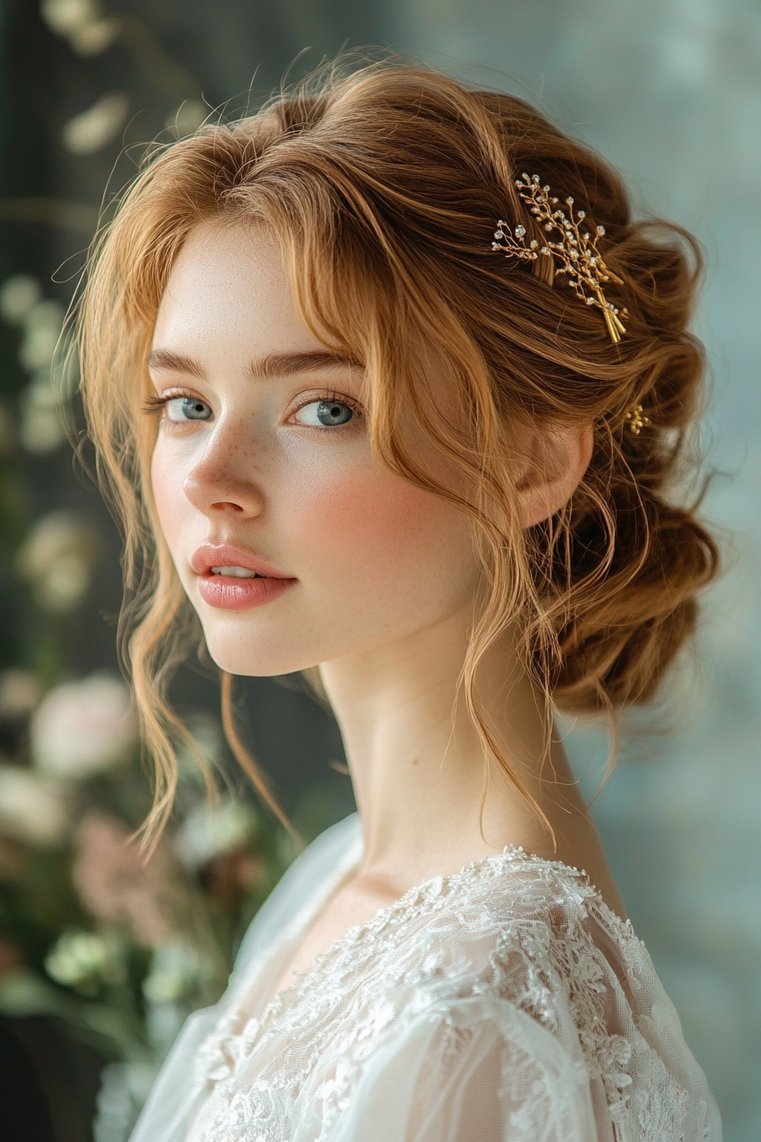 Light Brown Twisted Updo