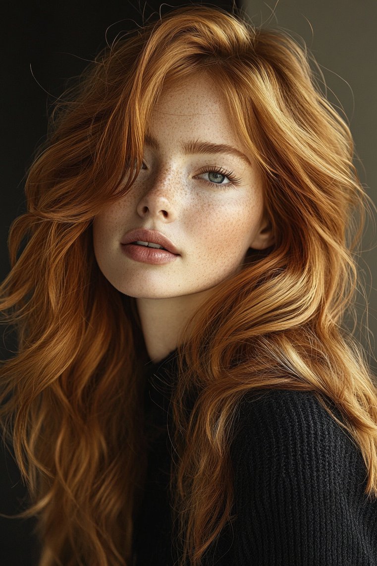 Light Brown With Bright Red Highlights