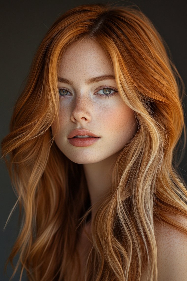 Light Brown With Strawberry Blonde Hues