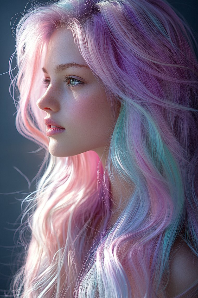 Light Brown and Pastel Highlights