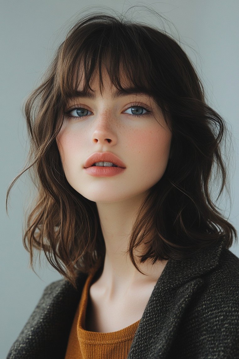 Long Bangs Short Shag
