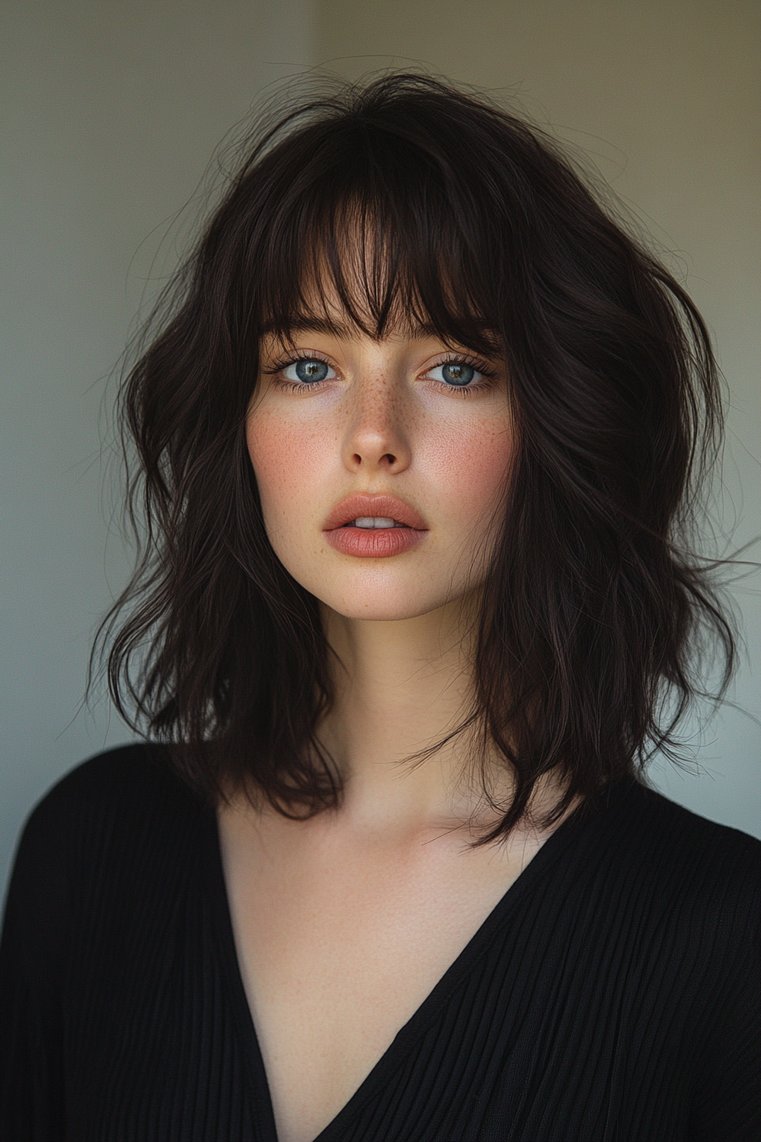 Long Bangs With Layered Bob