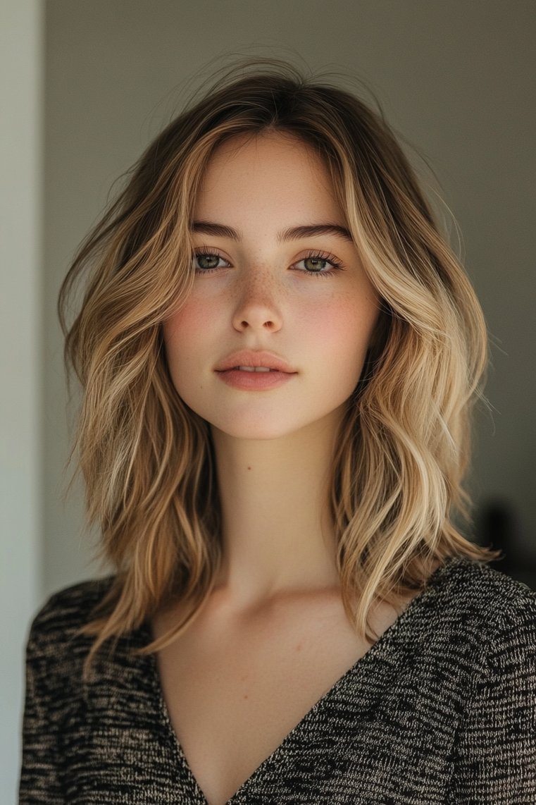 Long Bob With Highlights