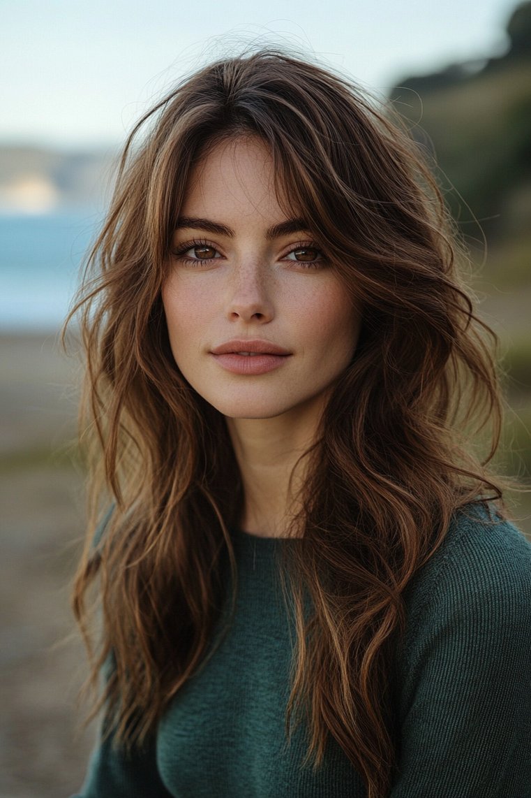 Long Face-Framing Layers With Soft Waves