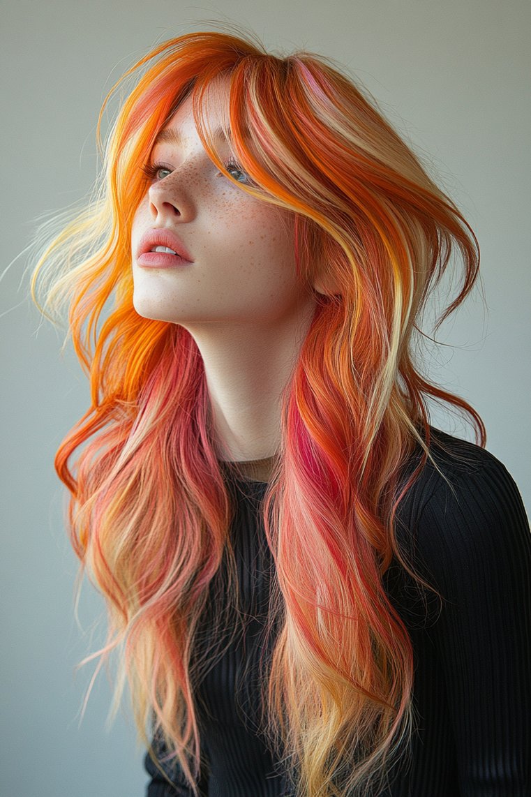 Long Hair With Bold Highlights