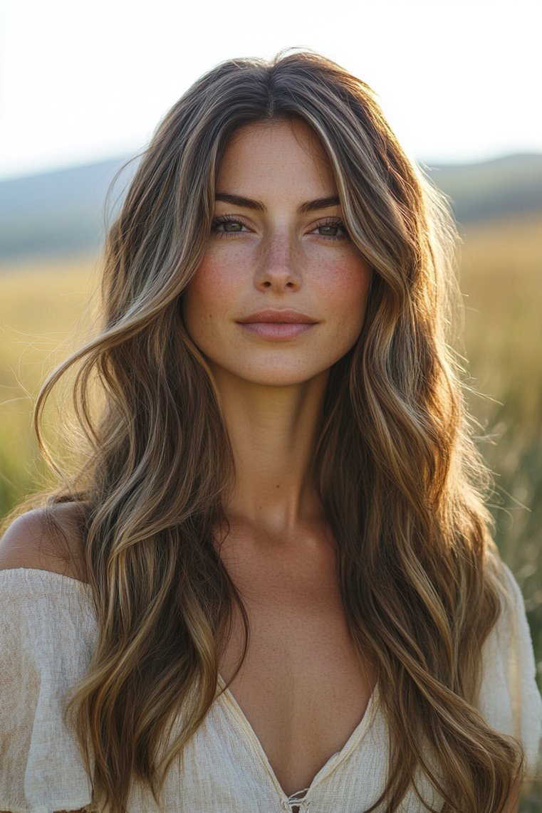 Long Layered Hair With Balayage
