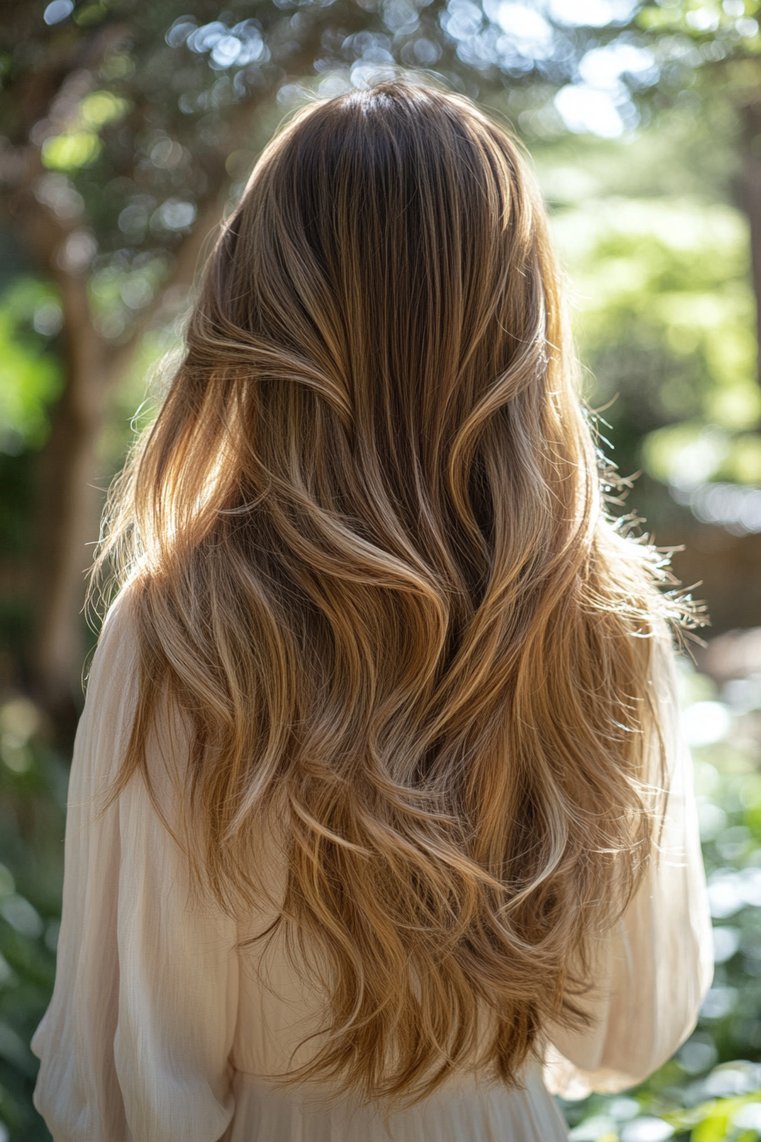 Long Layered Hair With Highlights