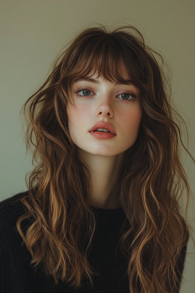 Long Shag With Wispy Bangs