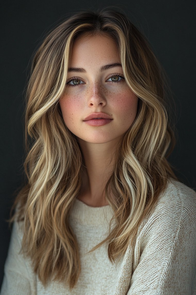 Long Shag With a Blended Balayage
