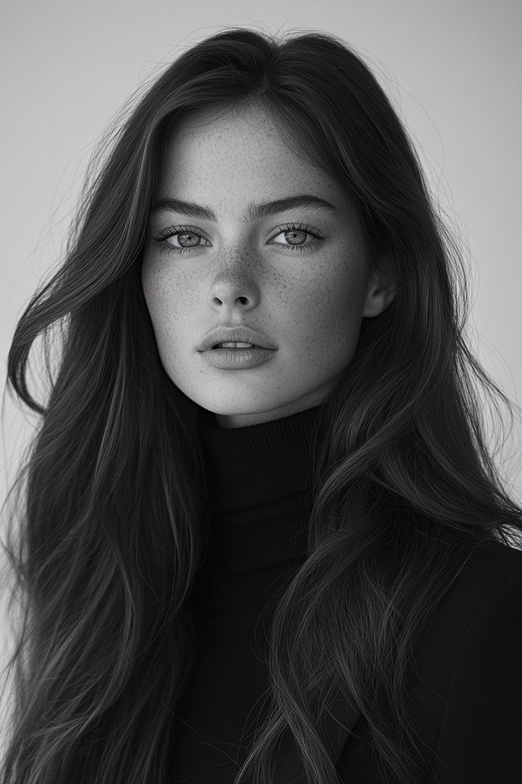 Long Straight Hair With a Center Part