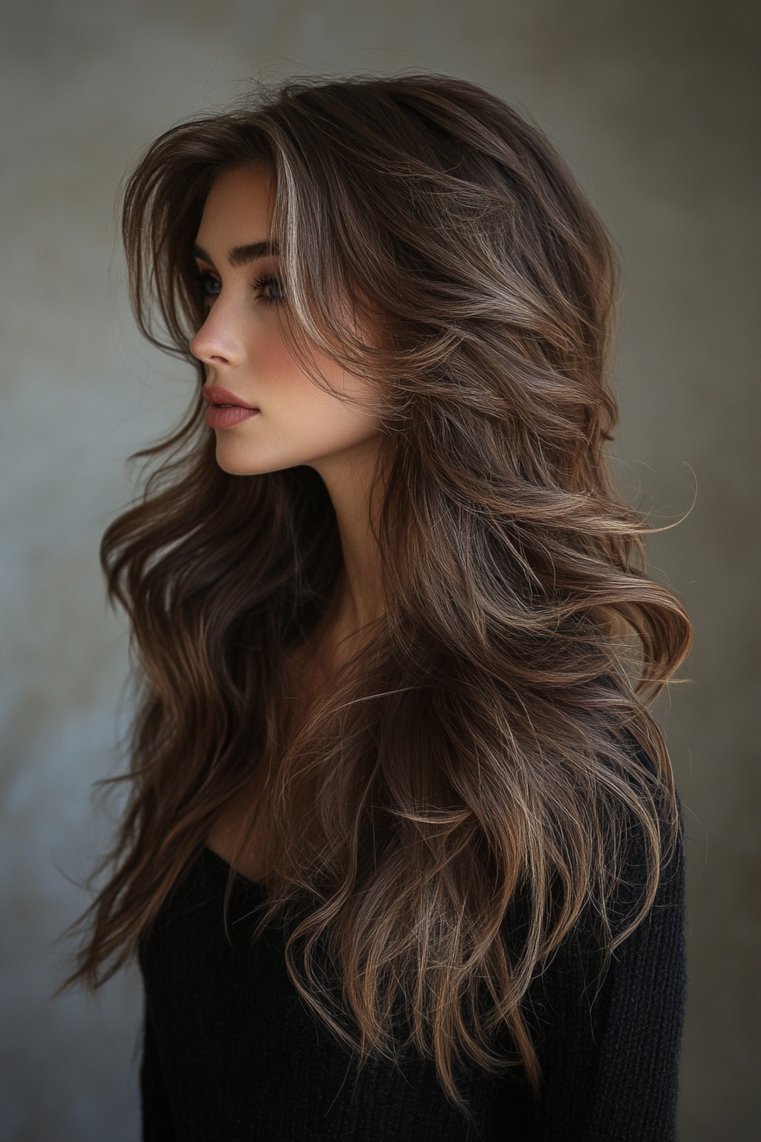 Long Wolf Cut With Loose Waves