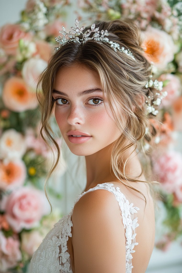 Loose Curls With a Tiara