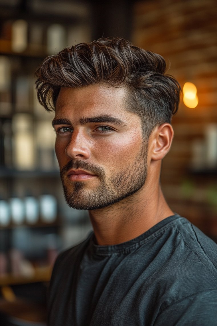 Low Fade With Wavy Top