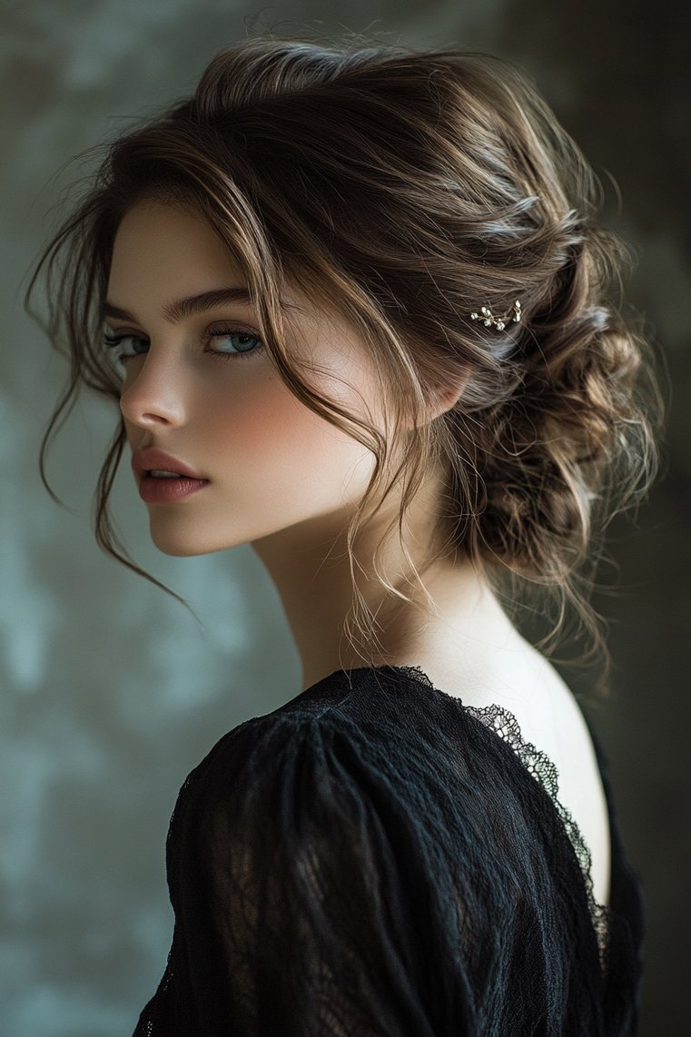 Low Messy Bun With Volume