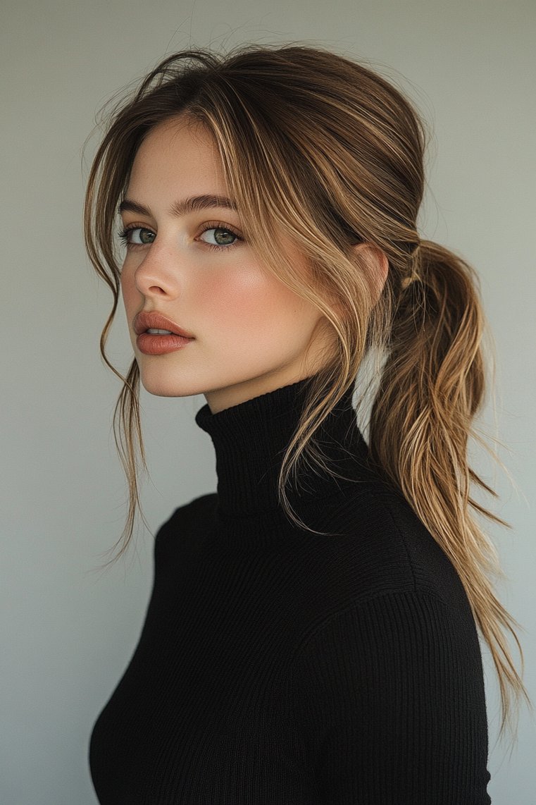 Low Ponytail With Subtle Highlights