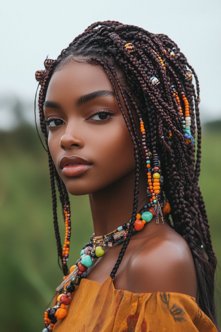 Medium Length Box Braids