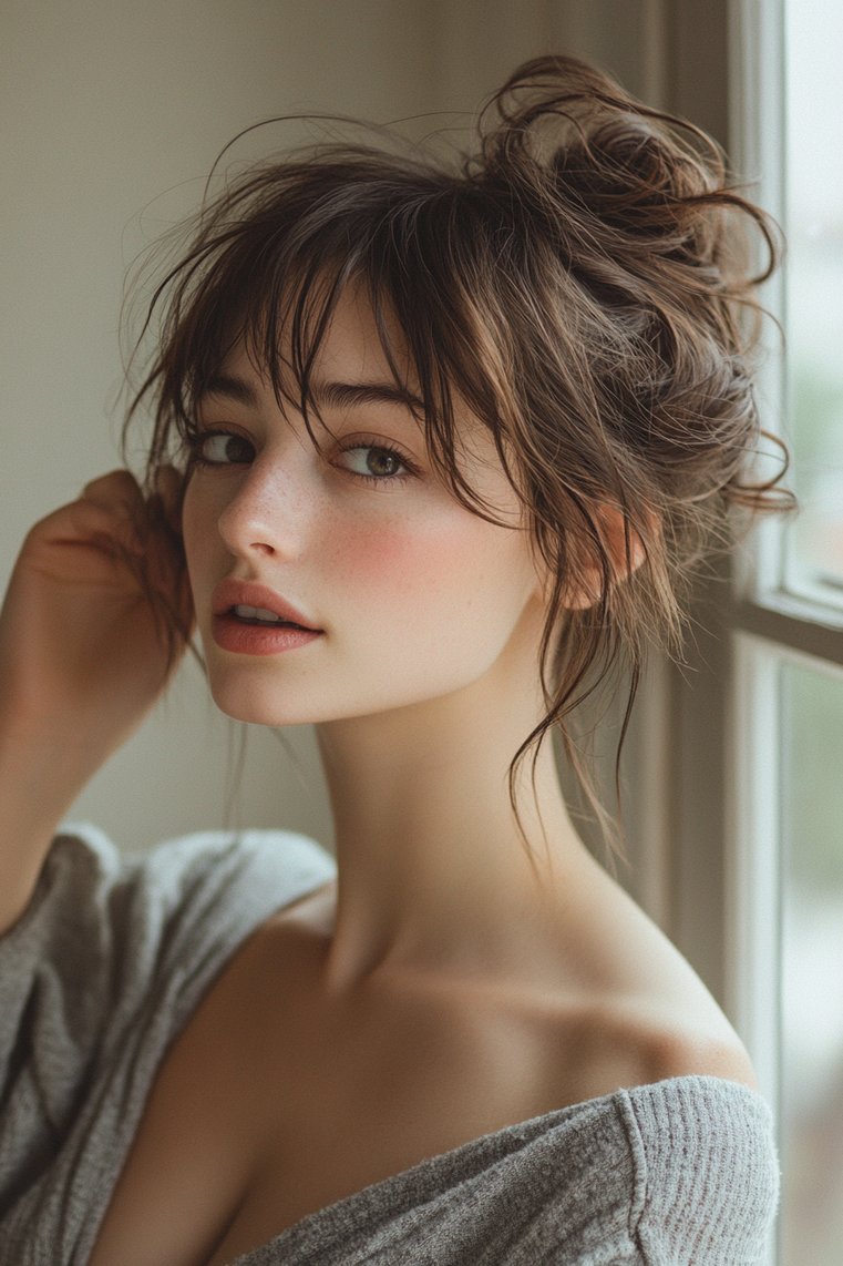 Messy Bun With Bixie Cut