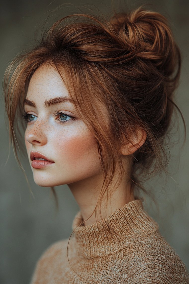 Messy Bun With Face-Framing Pieces