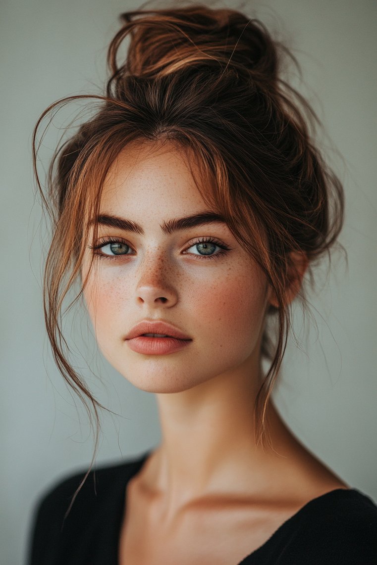 Messy Bun With Face-Framing Pieces