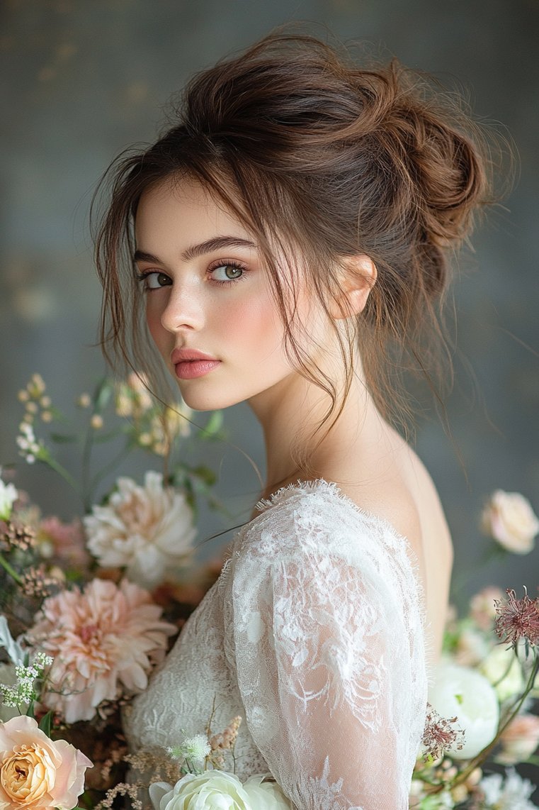 Messy Bun With Tendrils