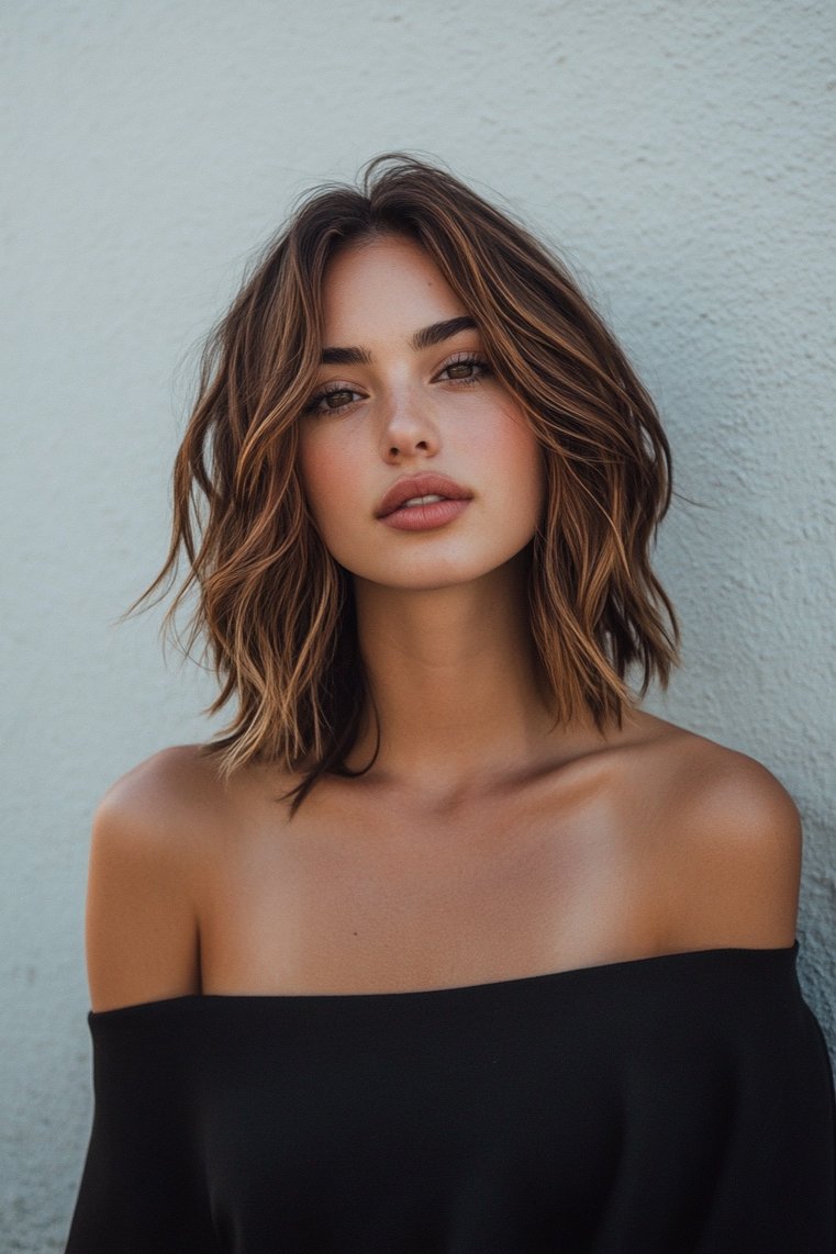 Messy Side-Parted Lob