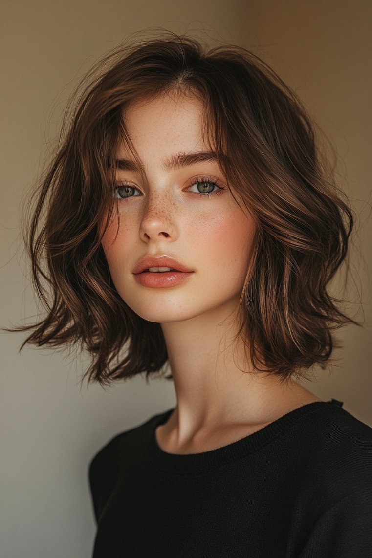 Messy Side-Swept Bob